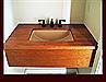 Cherry Skirt and Wooden Top Bath Sink cabinet. Marine Spar Varnish Finish.