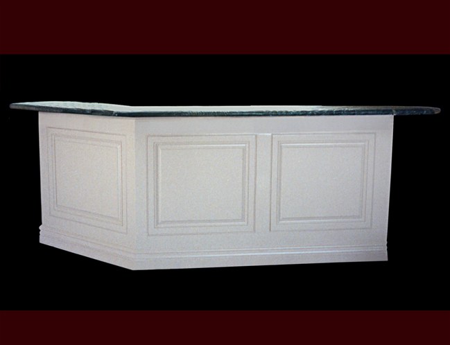 White Painted Raised Panel Bar.